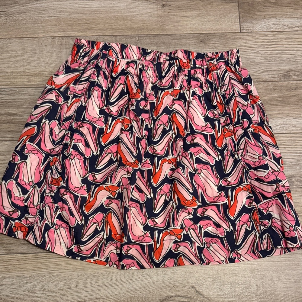 Lilly Pulitzer Pink and Red Shoe Print Skirt